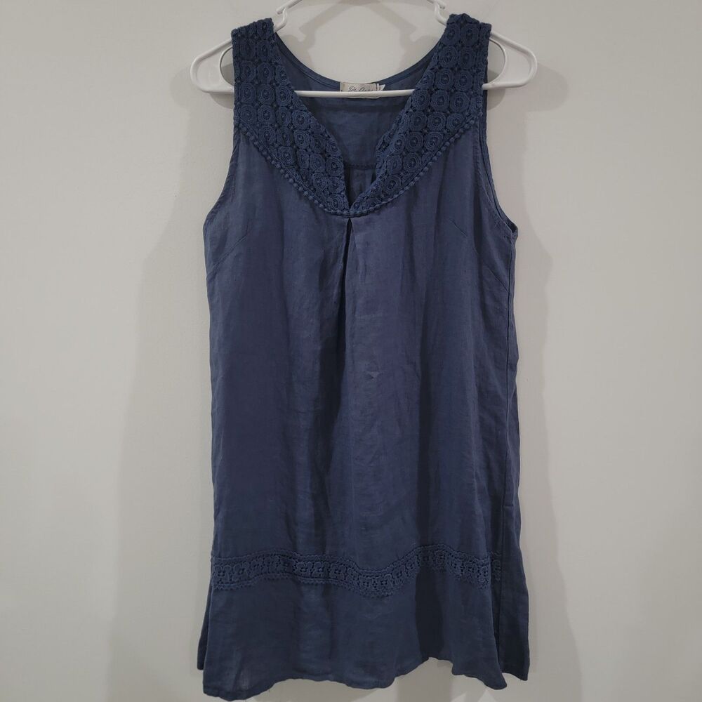Blu Orchid Womens Linen Dress Size Small Knee Length Blue Made In Italy Vacation